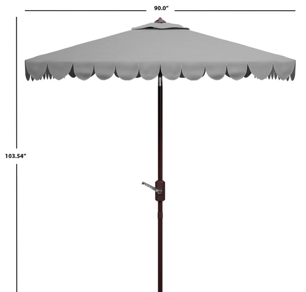 Safavieh VENICE 7.5 FT Square Crank Umbrella - Chic Outdoor Shade Solution for Patios and Poolside Retreats Grey PAT8410B