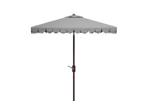Safavieh VENICE 7.5 FT Square Crank Umbrella - Chic Outdoor Shade Solution for Patios and Poolside Retreats Grey PAT8410B