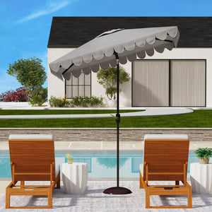Safavieh VENICE 7.5 FT Square Crank Umbrella - Chic Outdoor Shade Solution for Patios and Poolside Retreats Grey PAT8410B