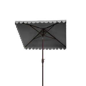 Safavieh VENICE 7.5 FT Square Crank Umbrella - Chic Outdoor Shade Solution for Patios and Poolside Retreats Grey PAT8410B