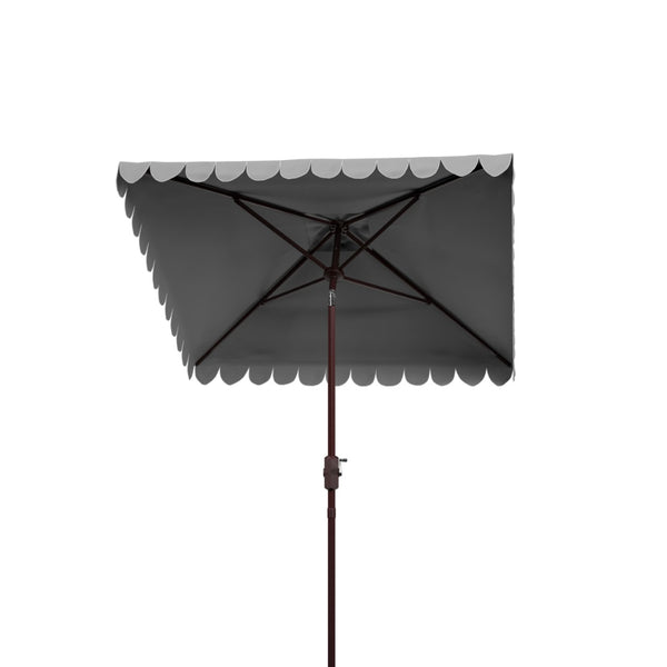 Safavieh VENICE 7.5 FT Square Crank Umbrella - Chic Outdoor Shade Solution for Patios and Poolside Retreats Grey PAT8410B