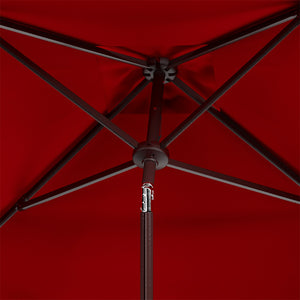 Safavieh Venice 7.5 Ft Square Crank Umbrella Red Aluminum PAT8410C