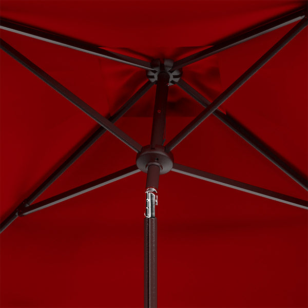 Safavieh Venice 7.5 Ft Square Crank Umbrella Red Aluminum PAT8410C