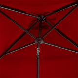 Safavieh Venice 7.5 Ft Square Crank Umbrella Red Aluminum PAT8410C