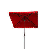 Safavieh Venice 7.5 Ft Square Crank Umbrella Red Aluminum PAT8410C