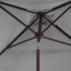 Safavieh VENICE 7.5 FT Square Crank Umbrella - Chic Outdoor Shade Solution for Patios and Poolside Retreats Ivory / Black PAT8410E