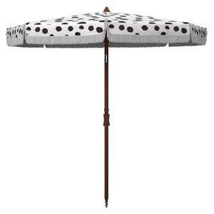 Safavieh SYDNEY 6.5 FT Beach Umbrella with Chic Polka Dot Canopy and Adjustable Tilt for Fashionable Shade Black / White PAT8502A