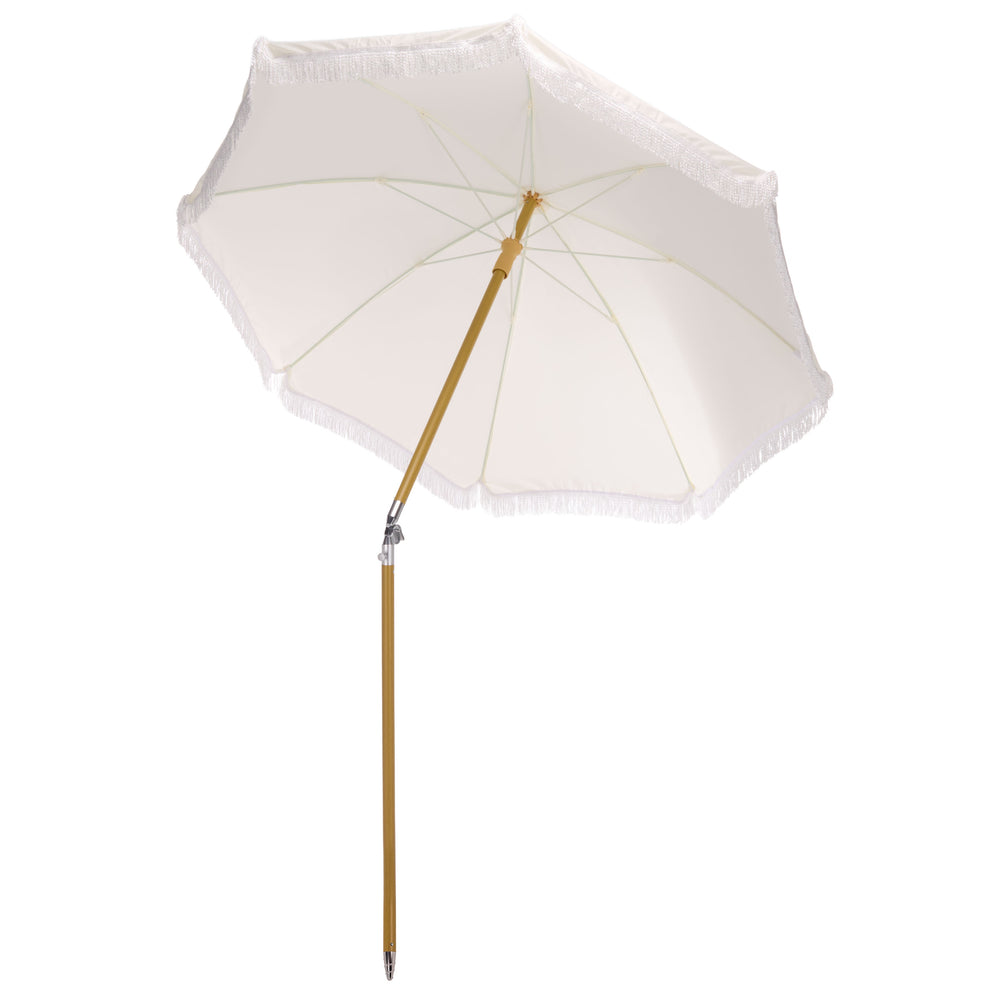 Valencia 6.5 Ft Beach Umbrella — Portable Uv Protection Canopy With Durable Metal Frame For Outdoors