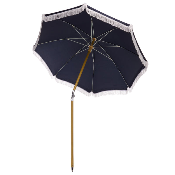 Valencia 6.5 Ft Beach Umbrella — Portable Uv Protection Canopy With Durable Metal Frame For Outdoors