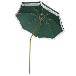Valencia 6.5 Ft Beach Umbrella — Portable Uv Protection Canopy With Durable Metal Frame For Outdoors