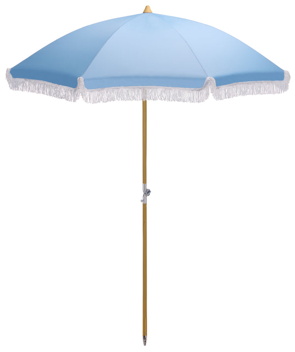 Valencia 6.5 Ft Beach Umbrella — Portable Uv Protection Canopy With Durable Metal Frame For Outdoors