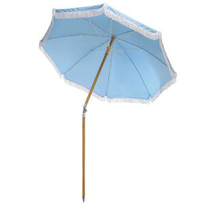 Valencia 6.5 Ft Beach Umbrella — Portable Uv Protection Canopy With Durable Metal Frame For Outdoors