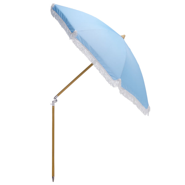 Valencia 6.5 Ft Beach Umbrella — Portable Uv Protection Canopy With Durable Metal Frame For Outdoors