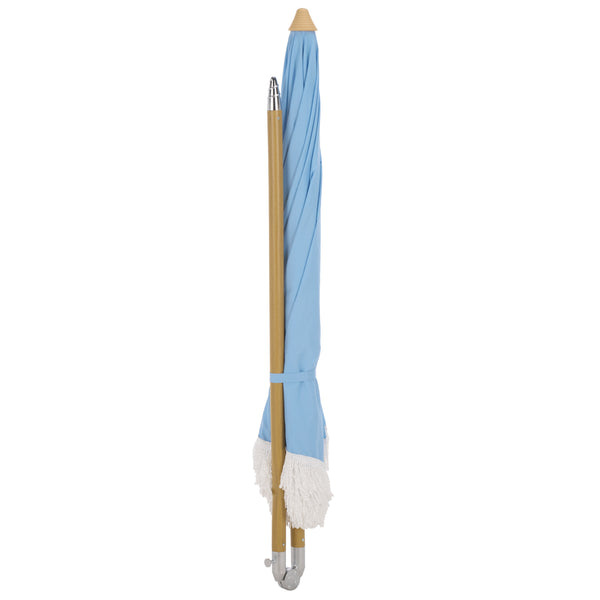Valencia 6.5 Ft Beach Umbrella — Portable Uv Protection Canopy With Durable Metal Frame For Outdoors