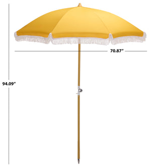 Valencia 6.5 Ft Beach Umbrella — Portable Uv Protection Canopy With Durable Metal Frame For Outdoors
