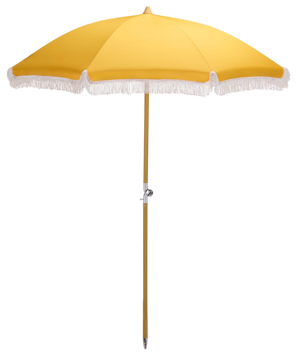 Valencia 6.5 Ft Beach Umbrella — Portable Uv Protection Canopy With Durable Metal Frame For Outdoors