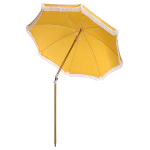 Valencia 6.5 Ft Beach Umbrella — Portable Uv Protection Canopy With Durable Metal Frame For Outdoors
