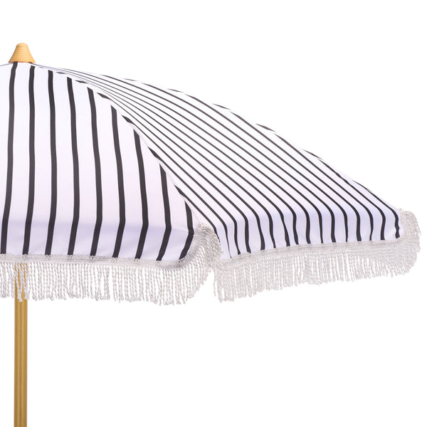 Bella 6.5 Ft Beach Umbrella With Durable Metal Frame, Classic Striped Canopy, Lightweight Portable Shade