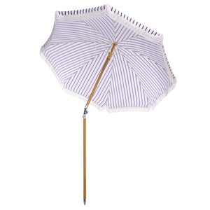Bella 6.5 Ft Beach Umbrella With Durable Metal Frame, Classic Striped Canopy, Lightweight Portable Shade