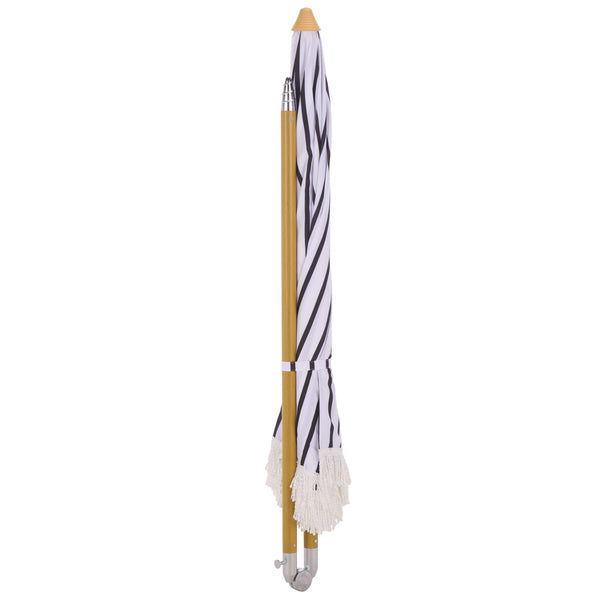 Bella 6.5 Ft Beach Umbrella With Durable Metal Frame, Classic Striped Canopy, Lightweight Portable Shade