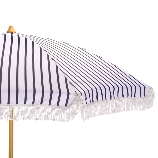 Bella 6.5 Ft Beach Umbrella With Durable Metal Frame, Classic Striped Canopy, Lightweight Portable Shade