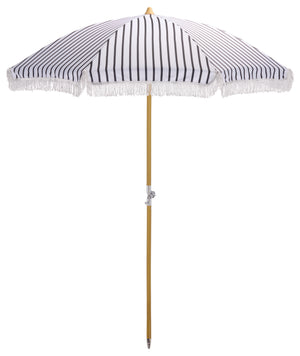 Bella 6.5 Ft Beach Umbrella With Durable Metal Frame, Classic Striped Canopy, Lightweight Portable Shade