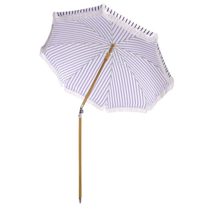 Bella 6.5 Ft Beach Umbrella With Durable Metal Frame, Classic Striped Canopy, Lightweight Portable Shade