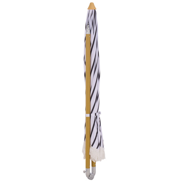 Bella 6.5 Ft Beach Umbrella With Durable Metal Frame, Classic Striped Canopy, Lightweight Portable Shade