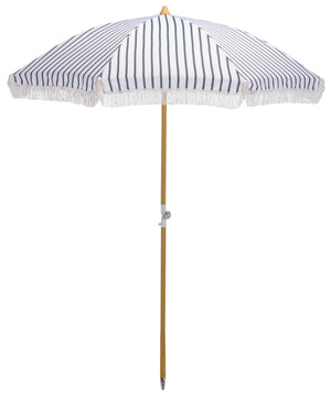 Bella 6.5 Ft Beach Umbrella With Durable Metal Frame, Classic Striped Canopy, Lightweight Portable Shade