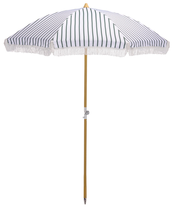 Bella 6.5 Ft Beach Umbrella With Durable Metal Frame, Classic Striped Canopy, Lightweight Portable Shade