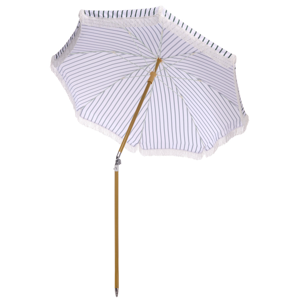 Bella 6.5 Ft Beach Umbrella With Durable Metal Frame, Classic Striped Canopy, Lightweight Portable Shade