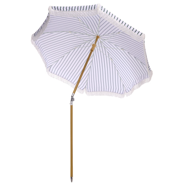 Bella 6.5 Ft Beach Umbrella With Durable Metal Frame, Classic Striped Canopy, Lightweight Portable Shade