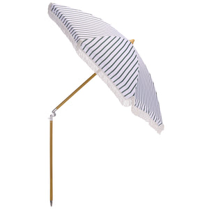 Bella 6.5 Ft Beach Umbrella With Durable Metal Frame, Classic Striped Canopy, Lightweight Portable Shade