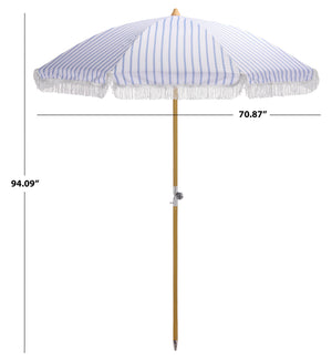 Bella 6.5 Ft Beach Umbrella With Durable Metal Frame, Classic Striped Canopy, Lightweight Portable Shade