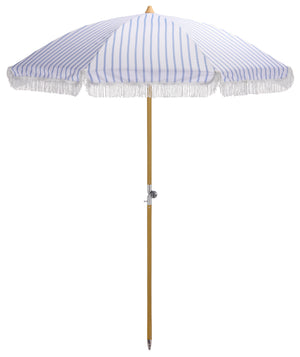 Bella 6.5 Ft Beach Umbrella With Durable Metal Frame, Classic Striped Canopy, Lightweight Portable Shade