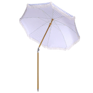 Bella 6.5 Ft Beach Umbrella With Durable Metal Frame, Classic Striped Canopy, Lightweight Portable Shade