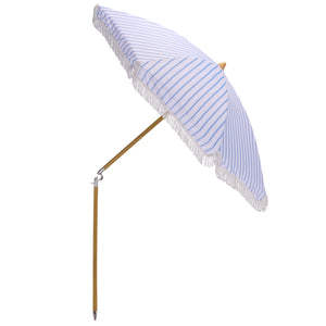 Bella 6.5 Ft Beach Umbrella With Durable Metal Frame, Classic Striped Canopy, Lightweight Portable Shade