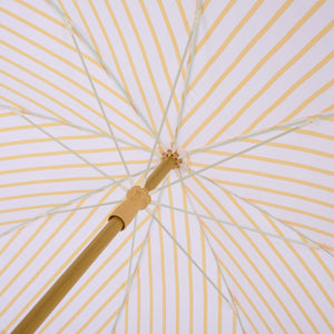 Bella 6.5 Ft Beach Umbrella With Durable Metal Frame, Classic Striped Canopy, Lightweight Portable Shade