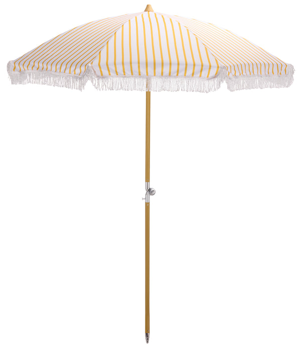 Bella 6.5 Ft Beach Umbrella With Durable Metal Frame, Classic Striped Canopy, Lightweight Portable Shade