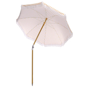 Bella 6.5 Ft Beach Umbrella With Durable Metal Frame, Classic Striped Canopy, Lightweight Portable Shade