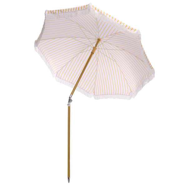 Bella 6.5 Ft Beach Umbrella With Durable Metal Frame, Classic Striped Canopy, Lightweight Portable Shade