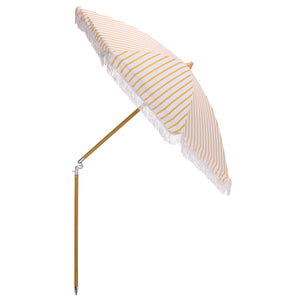 Bella 6.5 Ft Beach Umbrella With Durable Metal Frame, Classic Striped Canopy, Lightweight Portable Shade