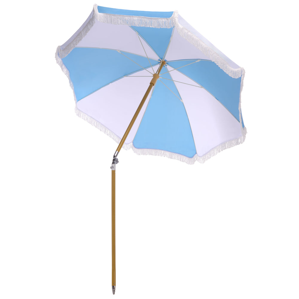 Gallo 6.5 Ft Beach Umbrella With Durable Metal Frame, Weather-Resistant Canopy, Easy Portability And Chic Shade