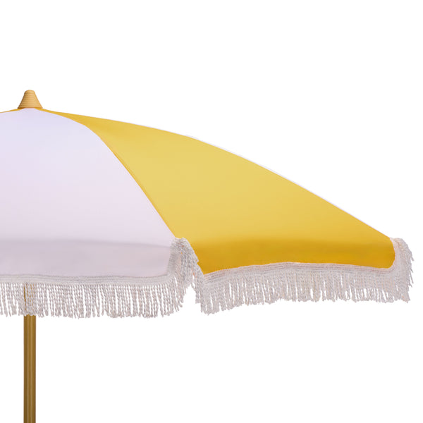 Gallo 6.5 Ft Beach Umbrella With Durable Metal Frame, Weather-Resistant Canopy, Easy Portability And Chic Shade