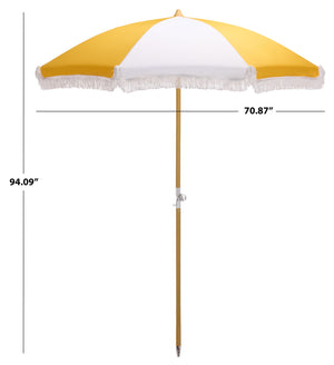 Gallo 6.5 Ft Beach Umbrella With Durable Metal Frame, Weather-Resistant Canopy, Easy Portability And Chic Shade