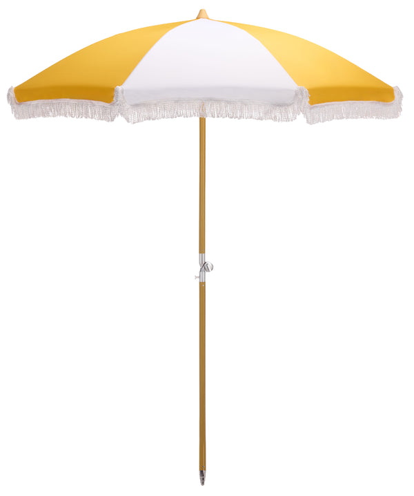 Gallo 6.5 Ft Beach Umbrella With Durable Metal Frame, Weather-Resistant Canopy, Easy Portability And Chic Shade