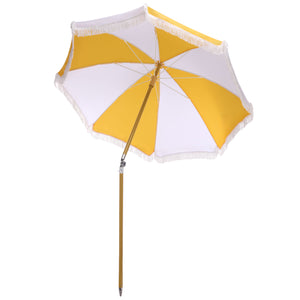 Gallo 6.5 Ft Beach Umbrella With Durable Metal Frame, Weather-Resistant Canopy, Easy Portability And Chic Shade
