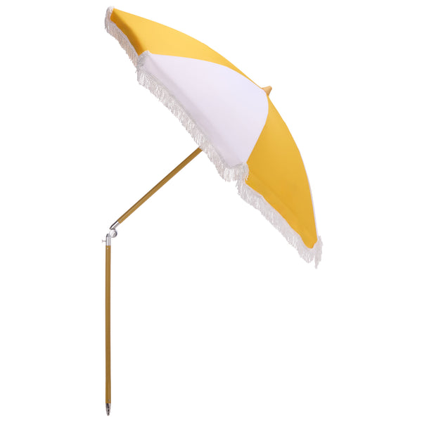 Gallo 6.5 Ft Beach Umbrella With Durable Metal Frame, Weather-Resistant Canopy, Easy Portability And Chic Shade
