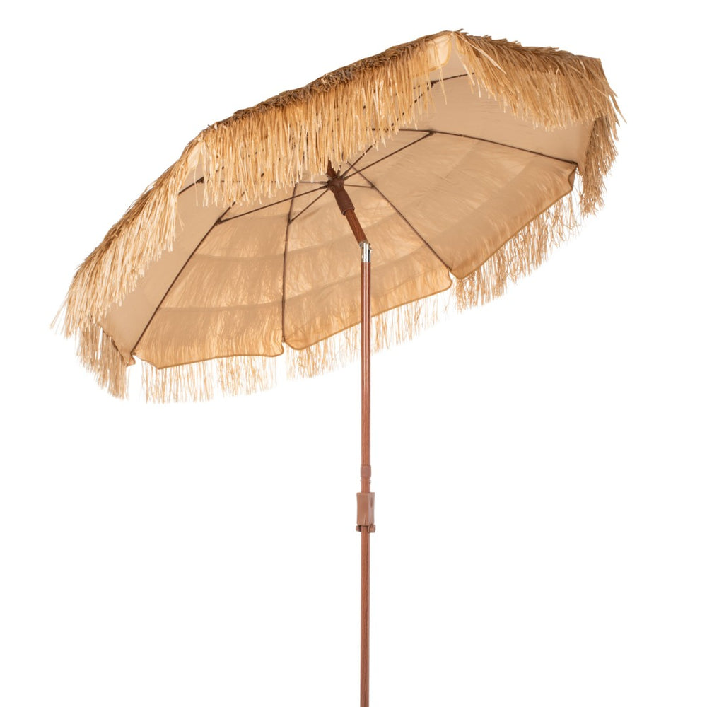 Safavieh HILO 6.5 FT Tiki Beach Umbrella - Adjustable Tilt, Durable Design for Ultimate Outdoor Comfort PAT8512A
