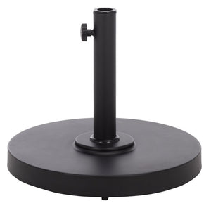 Safavieh Valance Round Concrete Umbrella Base Matte Industrial Outdoor Patio Stand Black PAT8993A